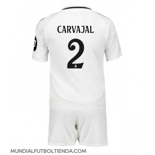 Camiseta Real Madrid Daniel Carvajal #2 Primera Equipación Replica 2024-25 para niños mangas cortas (+ Pantalones cortos)